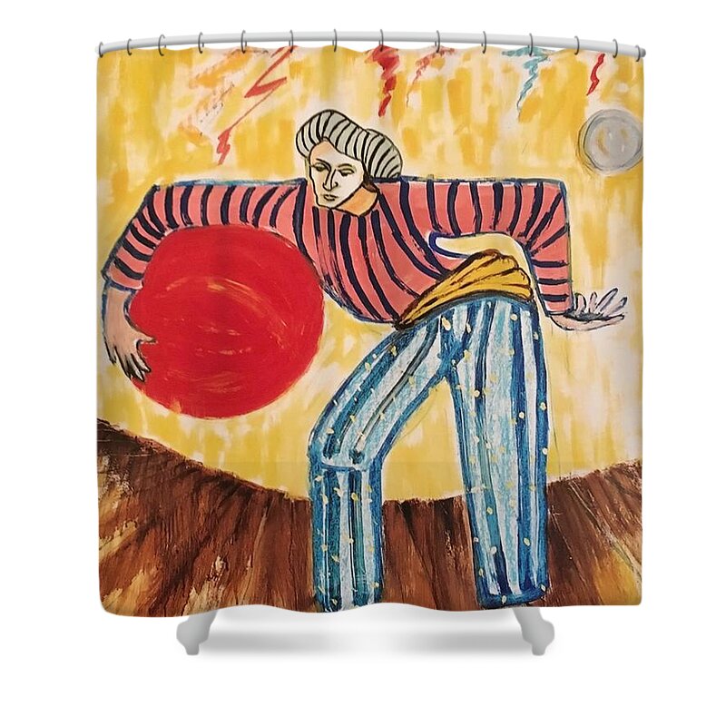Ricardosart37 Shower Curtain featuring the painting Magnificent Sphere Energy by Ricardo Penalver deceased