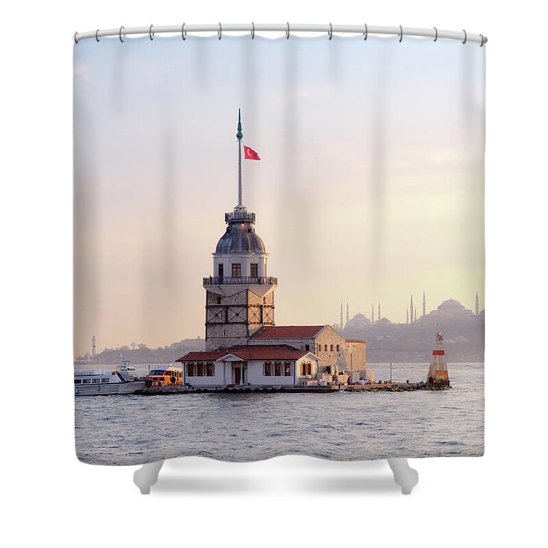 Istanbul Shower Curtain featuring the photograph Maiden Tower, Istanbul, Turkey by Tunart