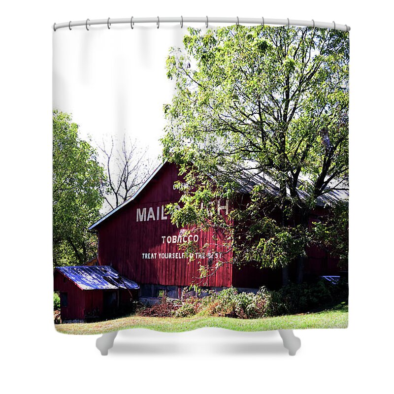 Barns Shower Curtain featuring the photograph Mail Pouch Tobacco Barn In The Summer by Trina Ansel