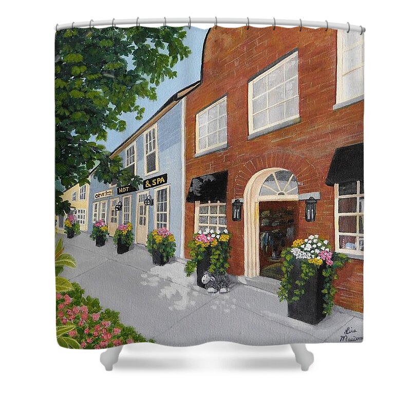 Niagara-on-the-lake Shower Curtain featuring the painting Main Street by Lisa MacDonald