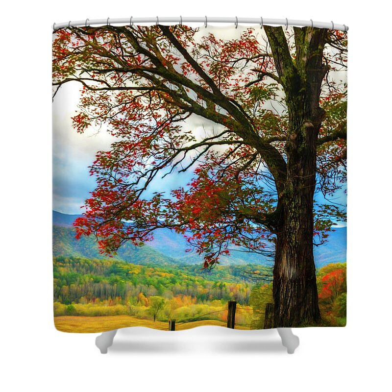Appalachia Shower Curtain featuring the photograph Majestic in Watercolors by Debra and Dave Vanderlaan