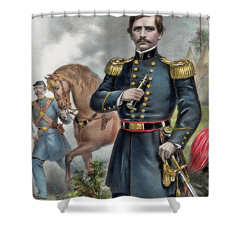 Major general nathaniel prentice banks Shower Curtain featuring the painting Major General Nathaniel Prentice Banks by American School