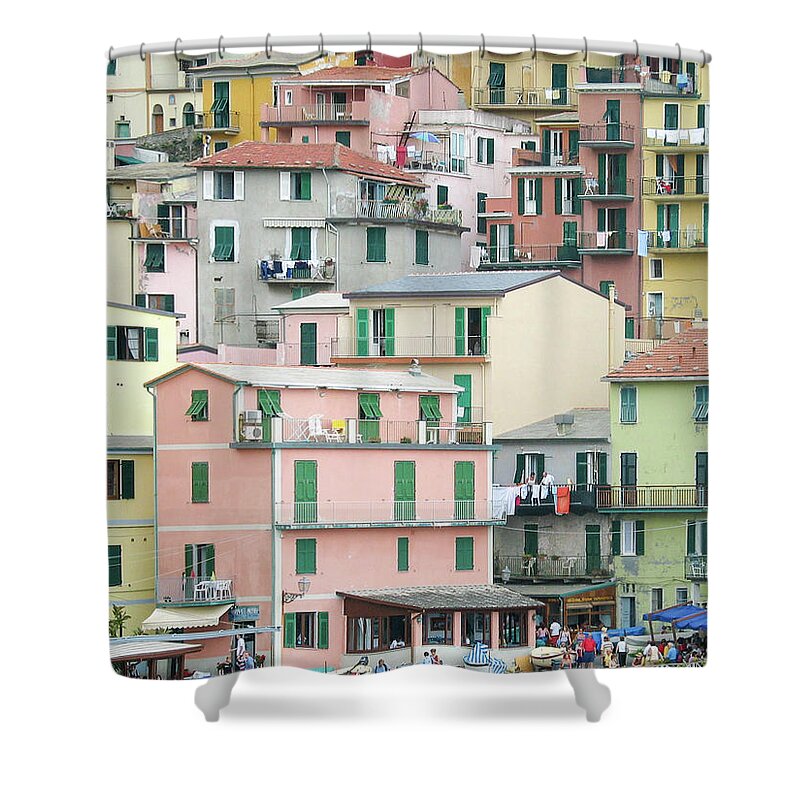 Manarola Shower Curtain featuring the photograph Manarola Liguria Italia by Paul Boyden - Polimo