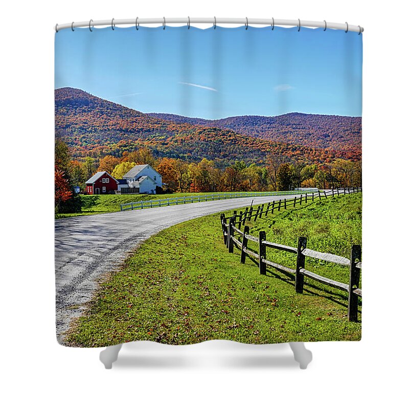 Manchester Shower Curtain featuring the photograph Manchester VT Fall Trees Autumn Foliage by Toby McGuire