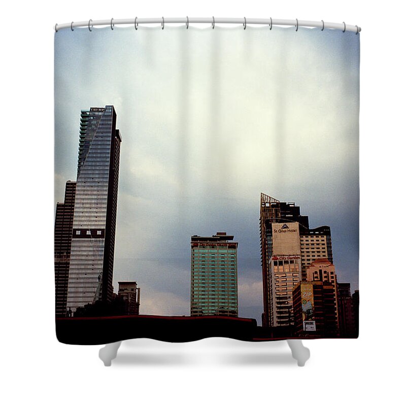 Manila Shower Curtain featuring the photograph The Skyline Of Manila by Shaun Higson