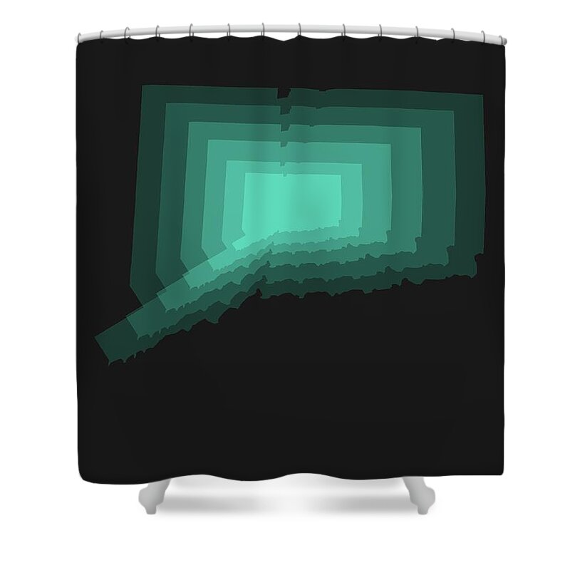 Connecticut Map Shower Curtain featuring the digital art Map of Connecticut 3 by Naxart Studio