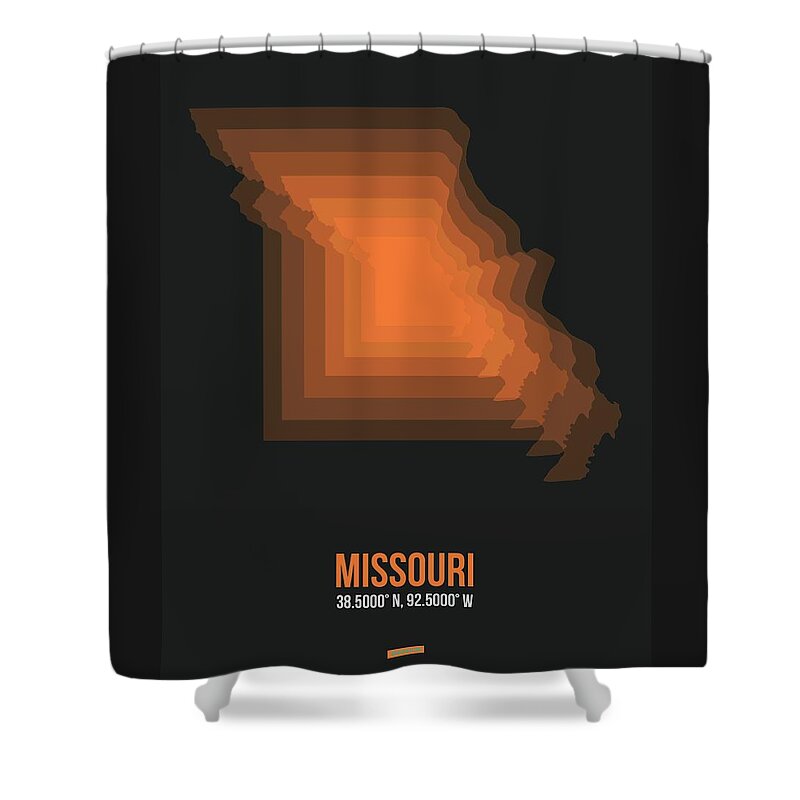 Missouri Shower Curtain featuring the digital art Map of Missouri 1 by Naxart Studio
