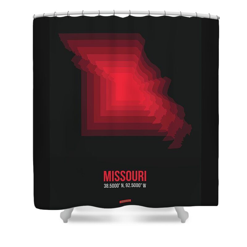 Missouri Shower Curtain featuring the digital art Map of Missouri 4 by Naxart Studio