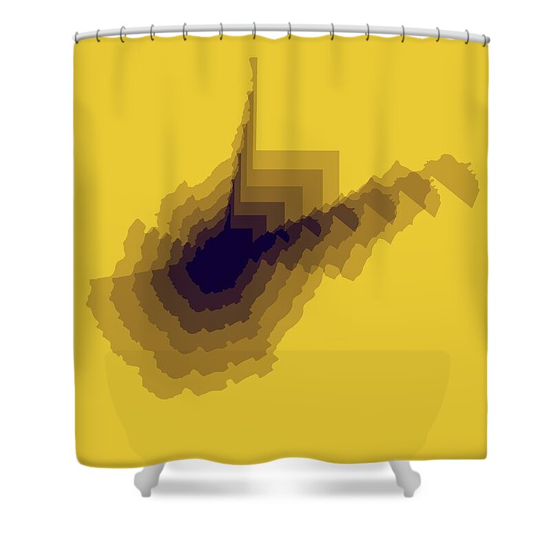 West Virginia Shower Curtain featuring the digital art Map of West Virginia by Naxart Studio