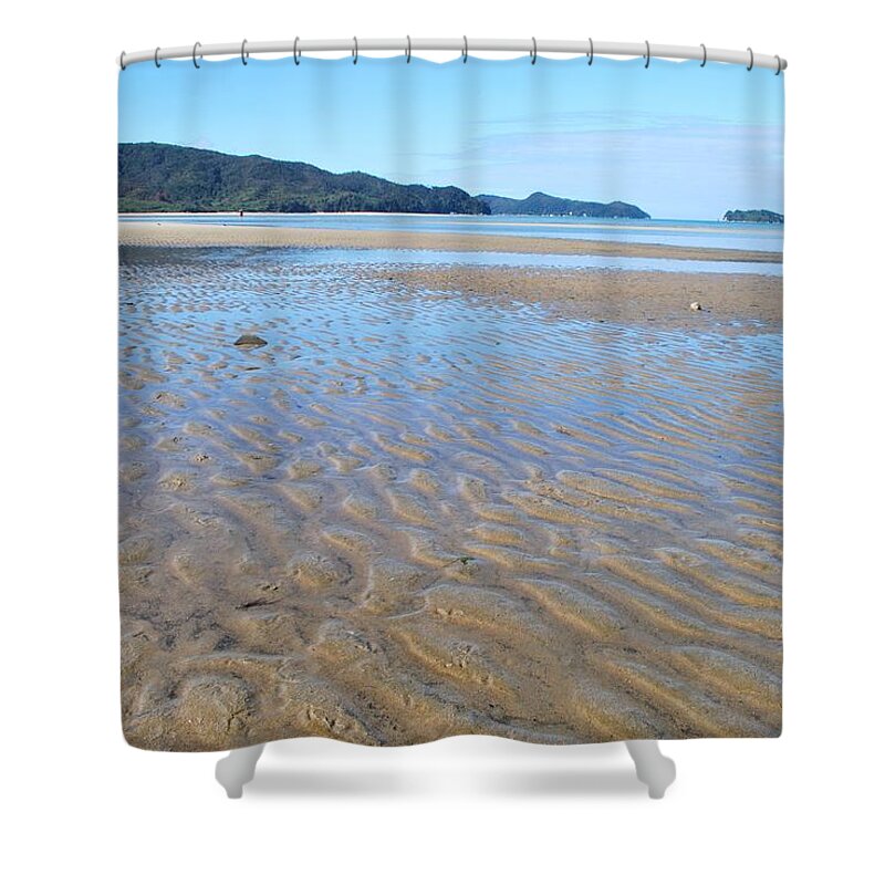 Scenics Shower Curtain featuring the photograph Marahau Beach, The Abel Tasman National by Lazingbee
