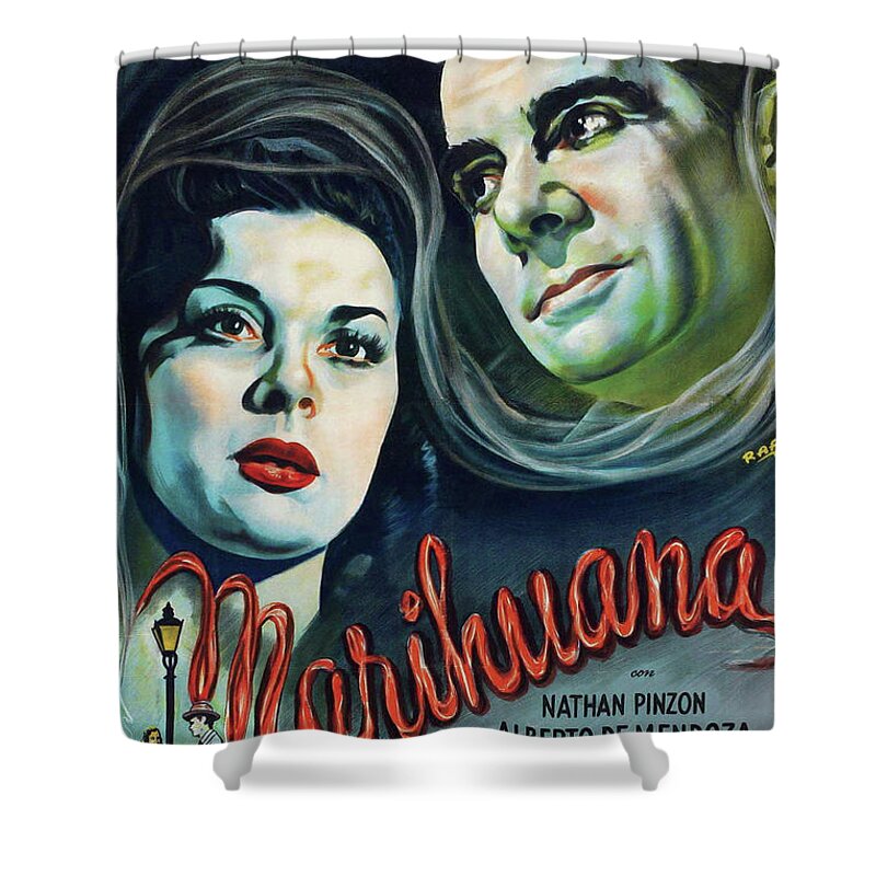 Drug Shower Curtain featuring the painting Marihuana by Unknown