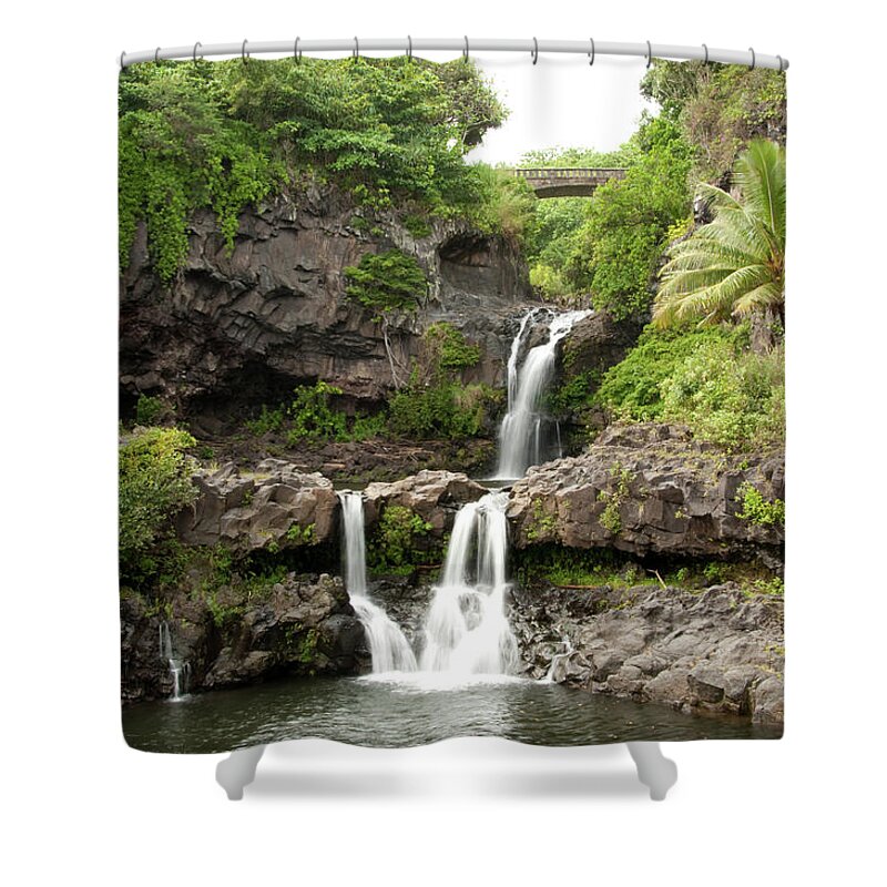 Tropical Rainforest Shower Curtain featuring the photograph Maui&8217s Seven Sacred Pools by 400tmax