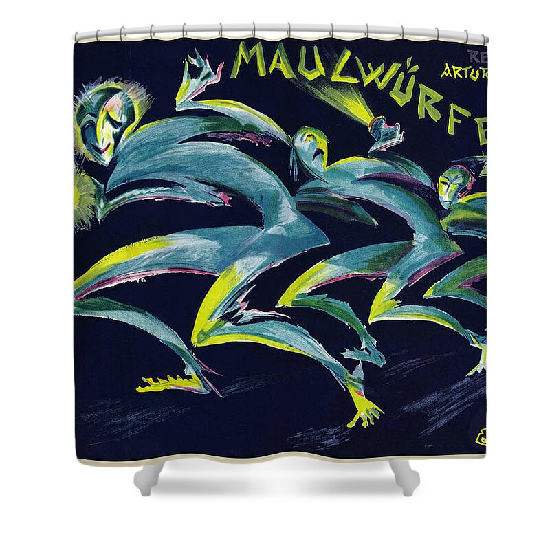 Weimar Shower Curtain featuring the painting Maulwurfe by Joseph Fenneker