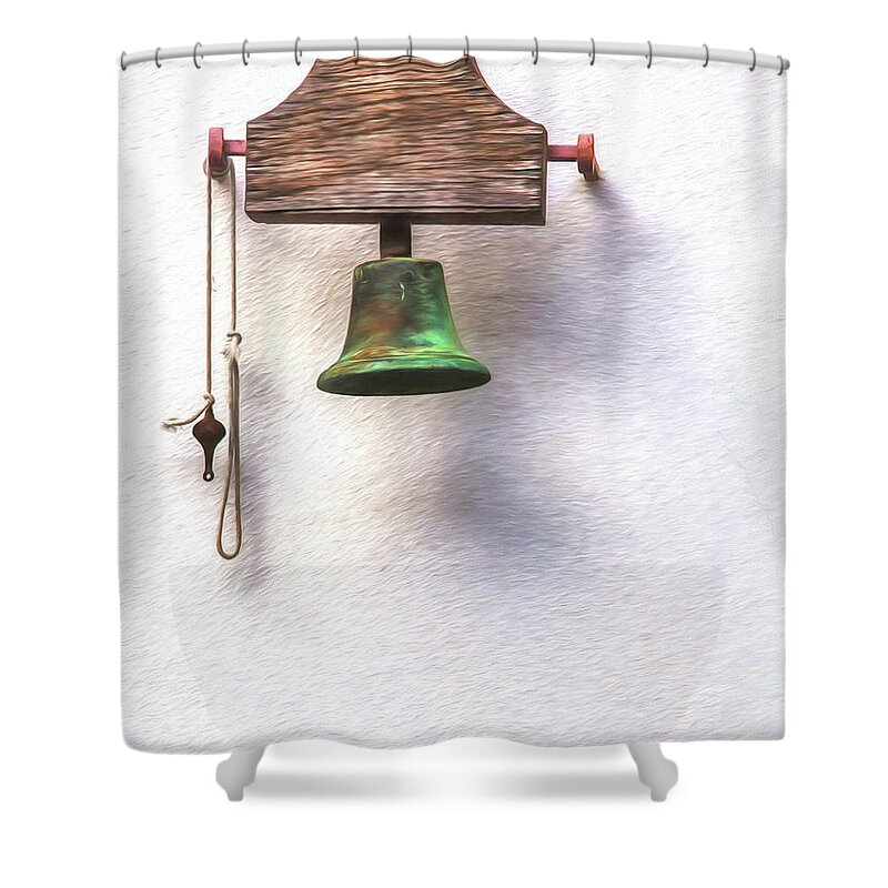 Church Shower Curtain featuring the photograph Medieval Church Bell by David Letts