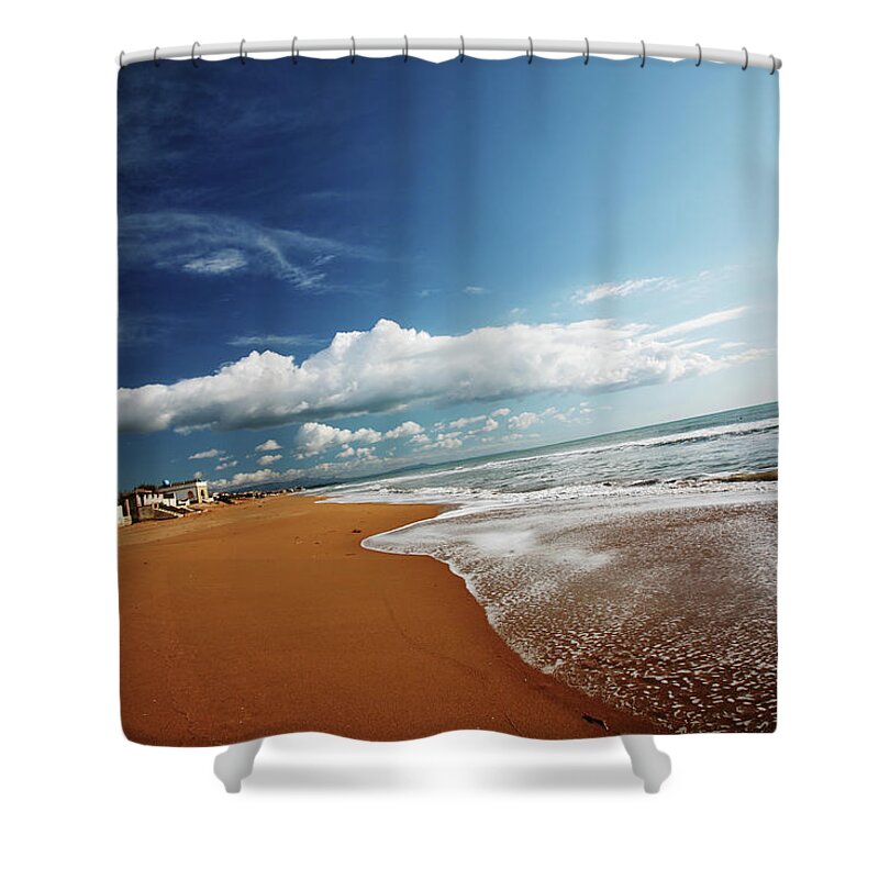 Scenics Shower Curtain featuring the photograph Mediterranean Beach Scene by Peeterv
