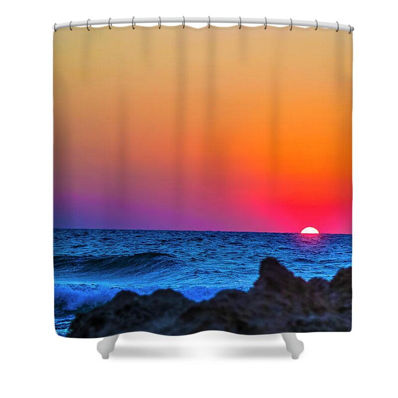Scenics Shower Curtain featuring the photograph Mediterranean Sunset by Photostock-israel