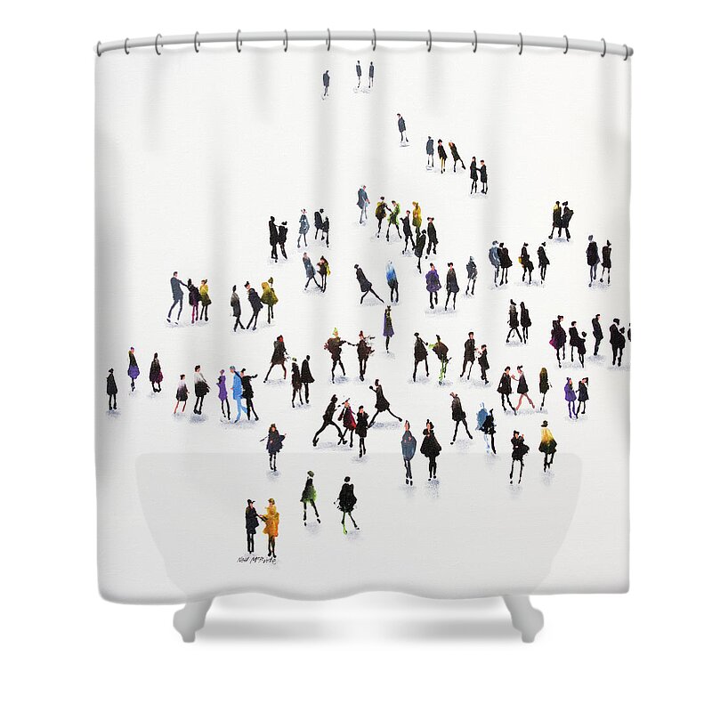 Meet Shower Curtain featuring the painting Meet and Greet by Neil McBride