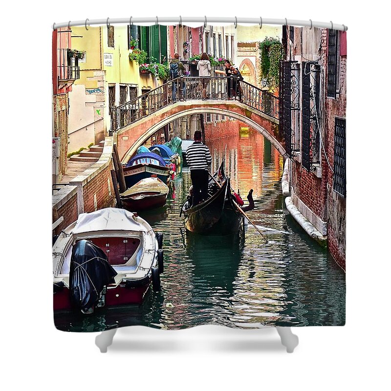 Gondola Shower Curtain featuring the photograph Memories of Venice by Frozen in Time Fine Art Photography