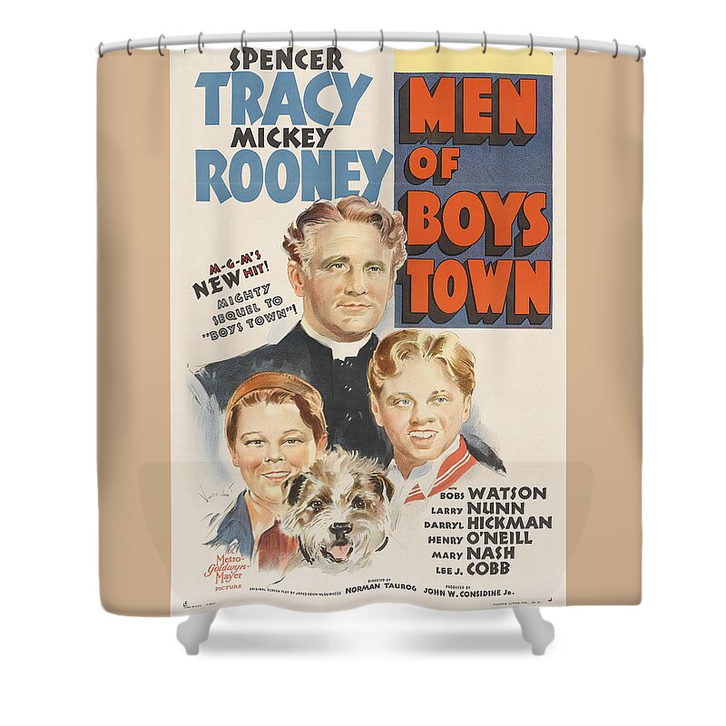 Boys Town Shower Curtain featuring the photograph Men of Boys Town by Metro-Goldwyn-Mayer
