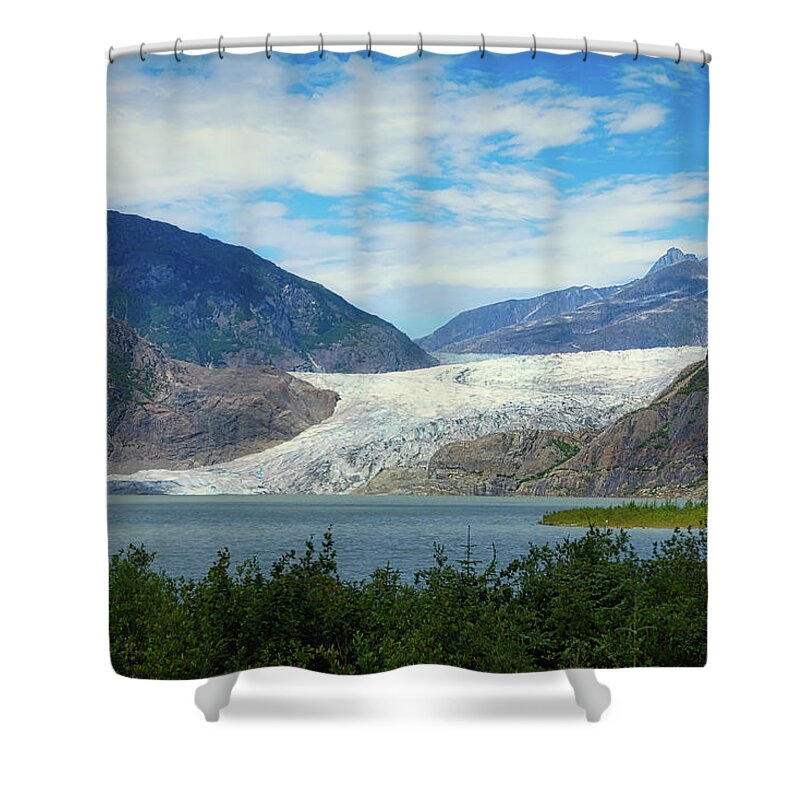 Mendenhall Glacier Shower Curtain featuring the photograph Mendenhall Glacier by Ernest Echols
