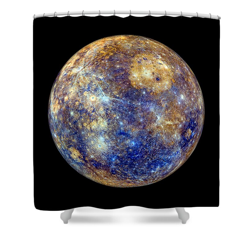 Mercury Shower Curtain featuring the photograph Mercury in false color - Enhanced by Weston Westmoreland
