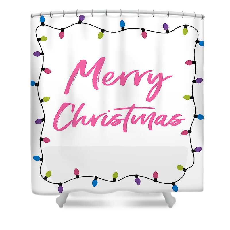 Merry Christmas Shower Curtain featuring the digital art Merry Christmas Lights- Art by Linda Woods by Linda Woods