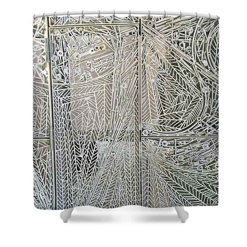 Metal Gate Shower Curtain featuring the photograph Metal Gate by Flavia Westerwelle