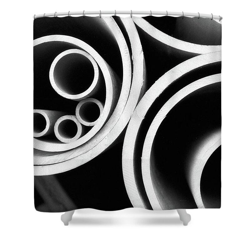 Seoul Shower Curtain featuring the photograph Metal Pipes by Photo By Dylan Goldby At Welkinlight Photography