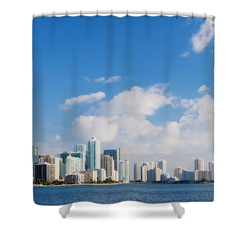 Downtown District Shower Curtain featuring the photograph Miami Brickell City Skyline Florida Usa by Deejpilot