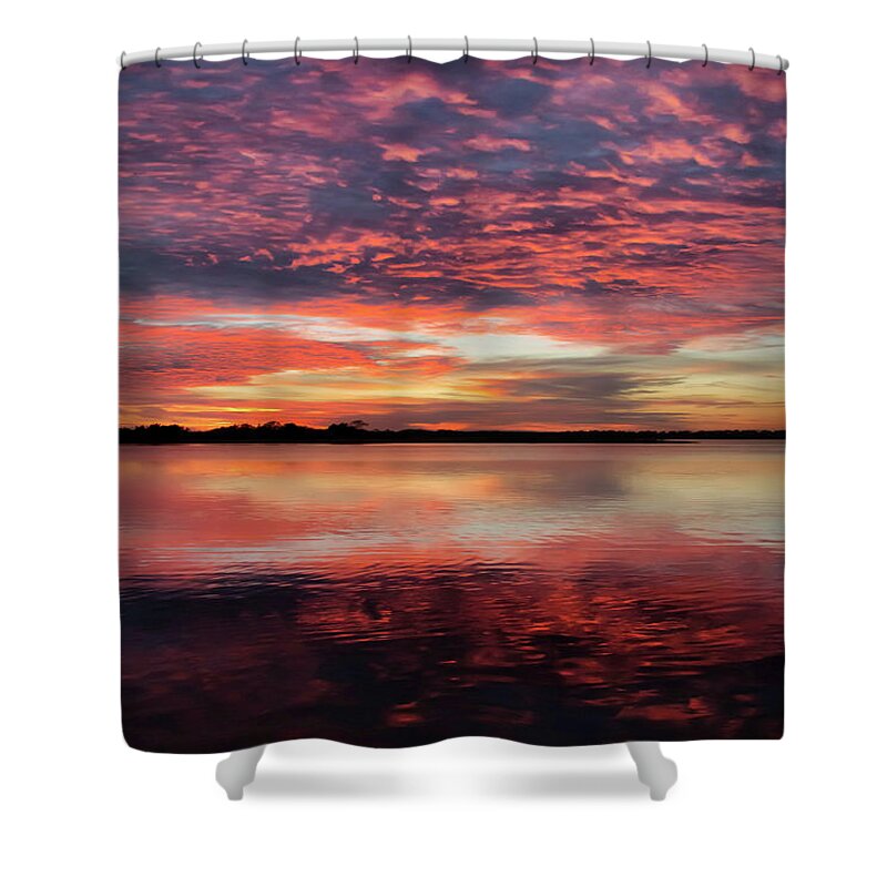  Shower Curtain featuring the photograph Mid October Sunset by Phil Mancuso
