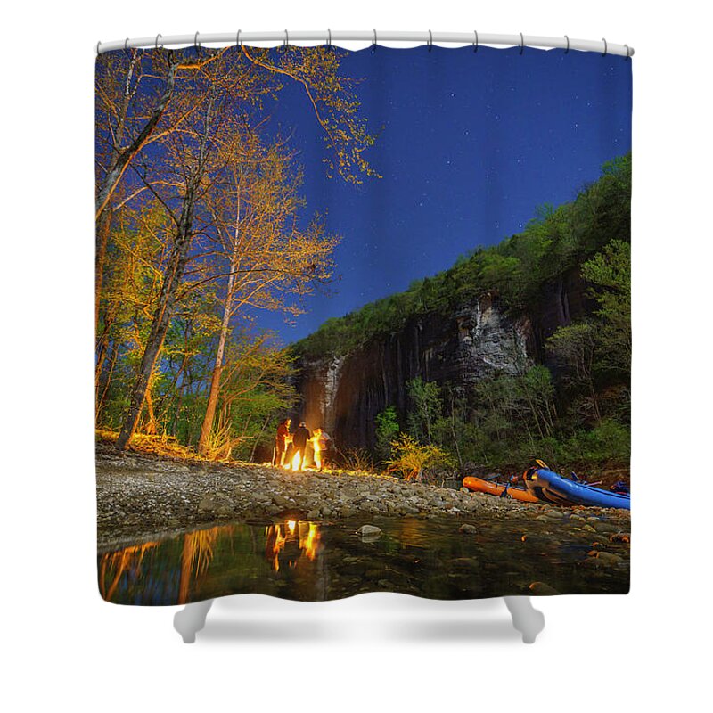 Buffalo National River Shower Curtain featuring the photograph Midnight Riders by David Dedman