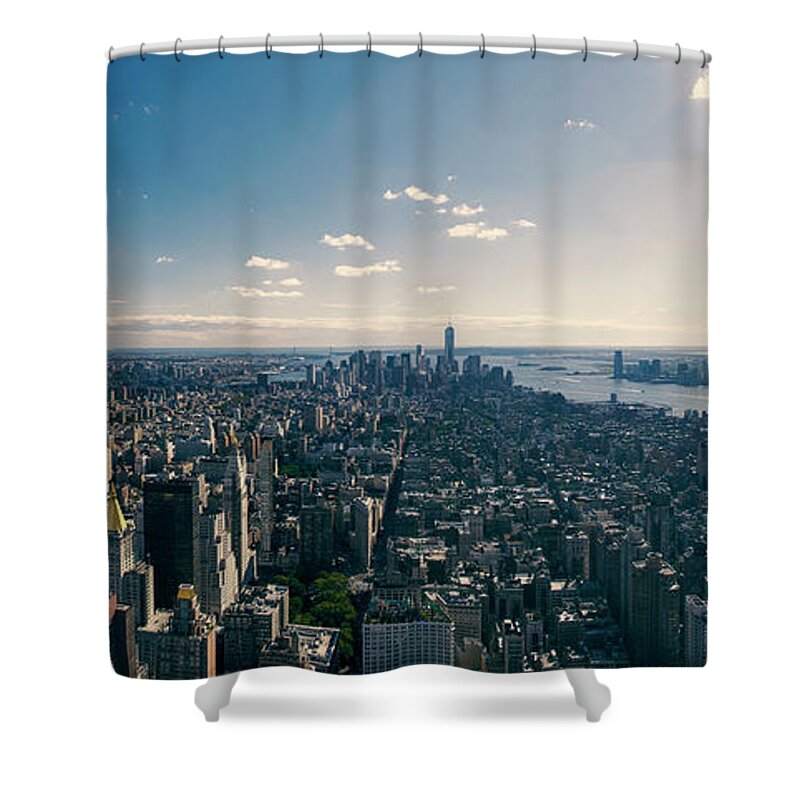 Lower Manhattan Shower Curtain featuring the photograph Midtown And Lower Manhattan by Guillermo Murcia