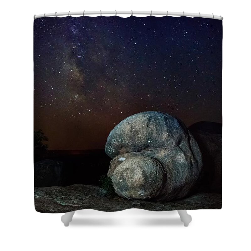 St Louis Shower Curtain featuring the photograph Milky Way Over Elephant Rocks by Amanda Jones