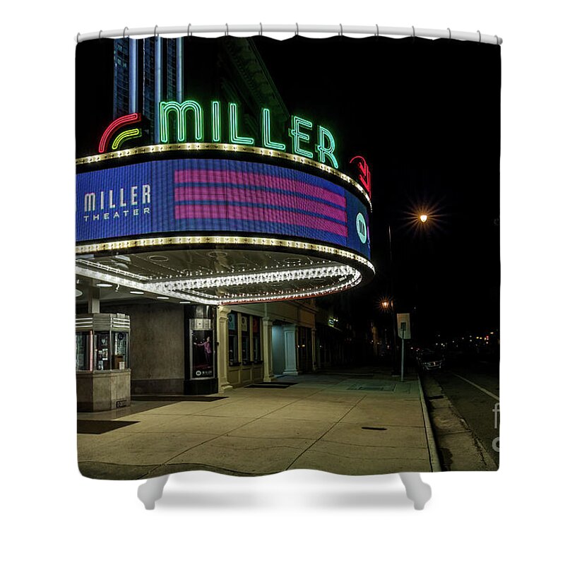 Miller Theater Augusta Ga - Downtown Augusta Georgia At Night Shower Curtain featuring the photograph Miller Theater Augusta GA 2 by Sanjeev Singhal