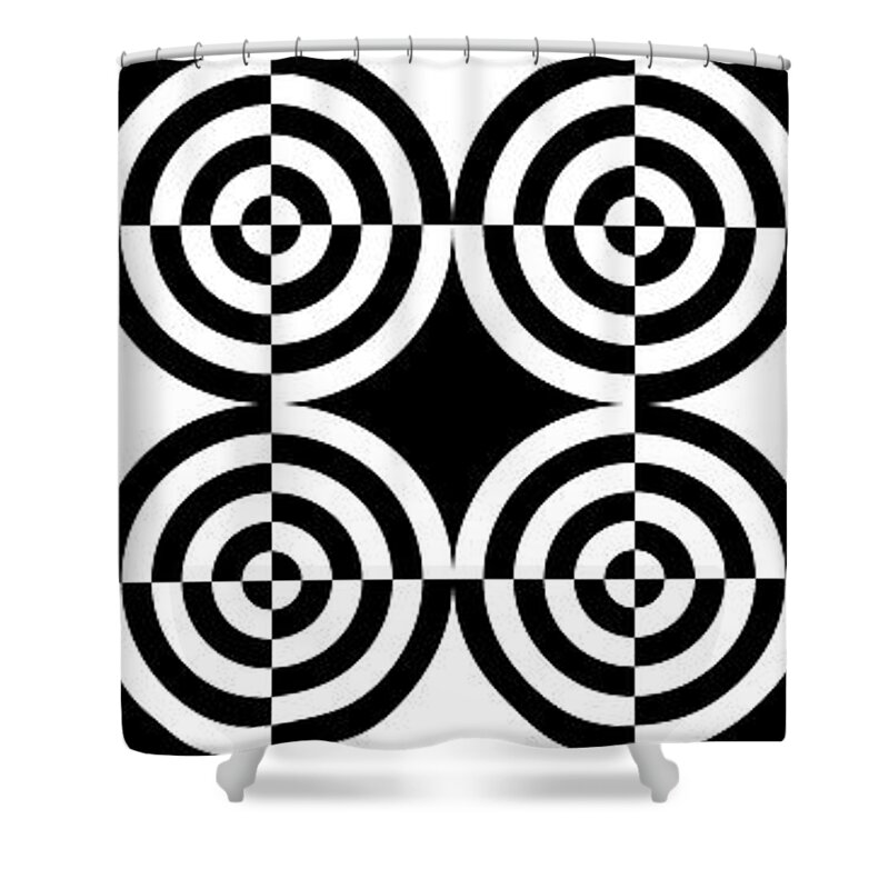 Abstract Shower Curtain featuring the digital art Mind Games 106 by Mike McGlothlen
