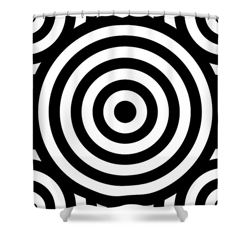 Black & White Shower Curtain featuring the digital art Mind Games 52 by Mike McGlothlen