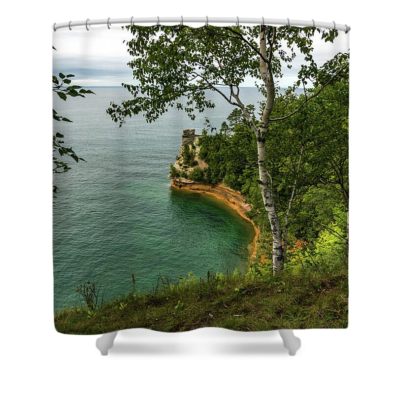 Lake Shower Curtain featuring the photograph Miner's Castle by Jody Partin