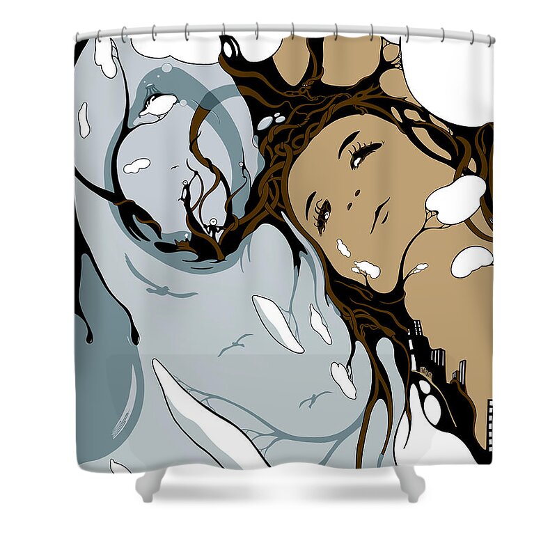 Female Shower Curtain featuring the drawing Miner's Daughter by Craig Tilley