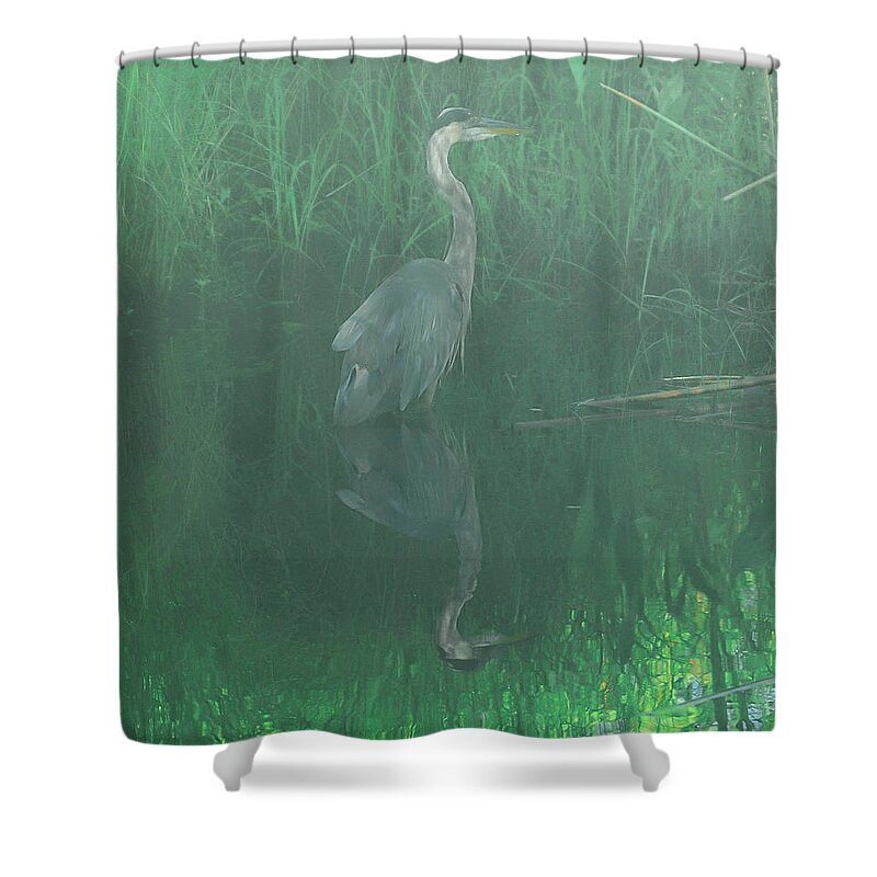 Water Fowl Shower Curtain featuring the photograph Mirror image by Chuck Brown