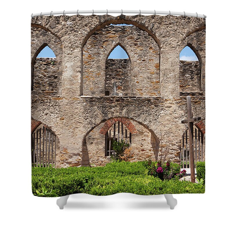 Arch Shower Curtain featuring the photograph Mission San Jose by Nanjmoore