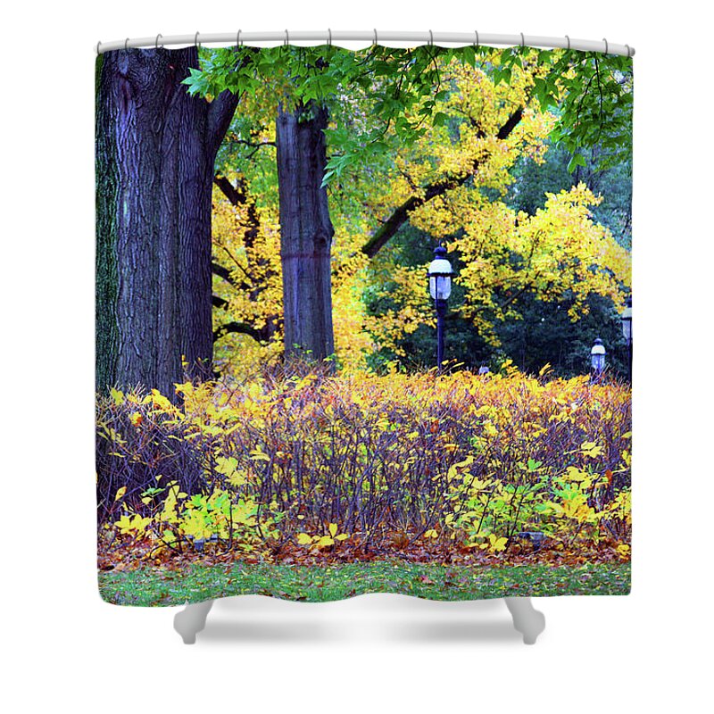 Autumn Shower Curtain featuring the photograph Missouri Botanical Garden by John Lautermilch