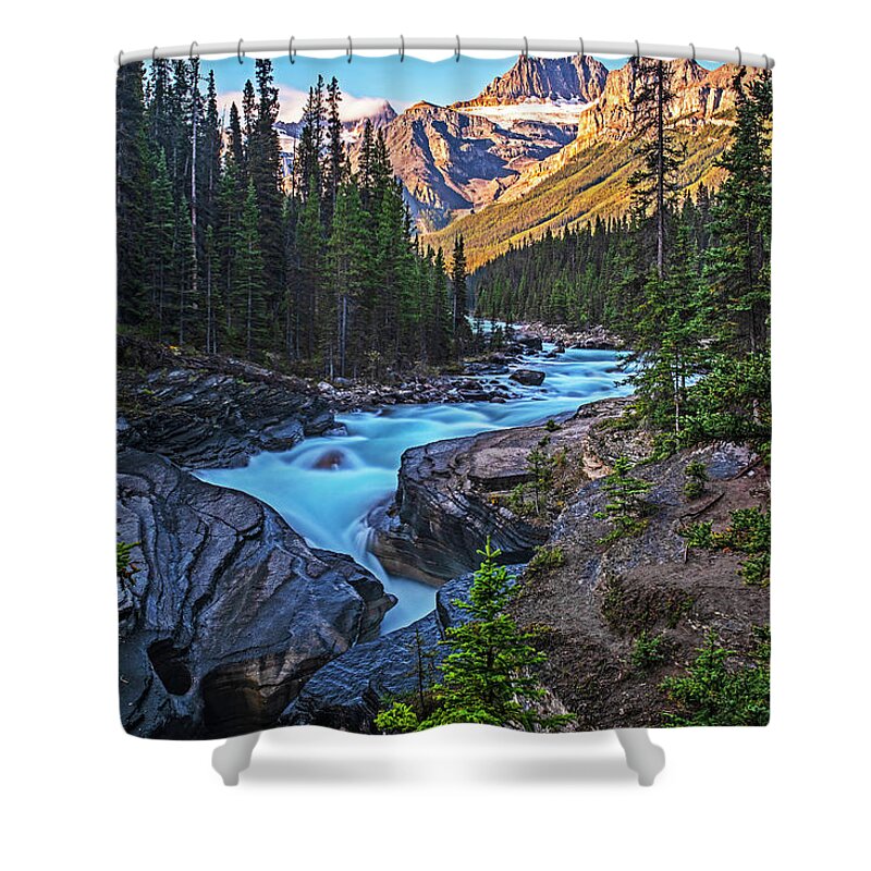 Banff Shower Curtain featuring the photograph Mistaya Canyon Banff Alberta Canada Sunrise by Toby McGuire