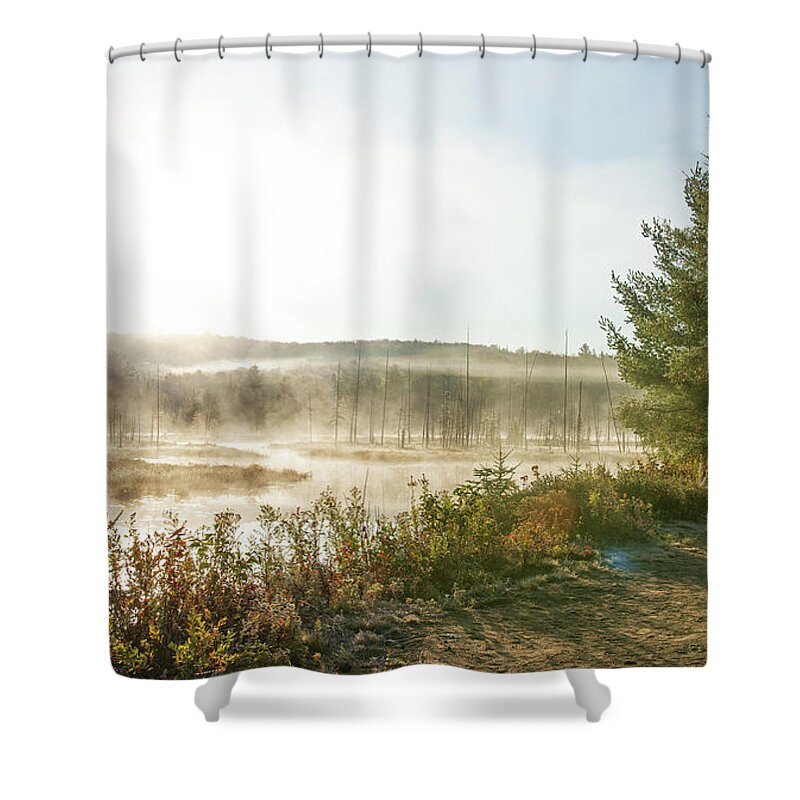 Mist Shower Curtain featuring the photograph Misty at Mizzy by Nina Stavlund