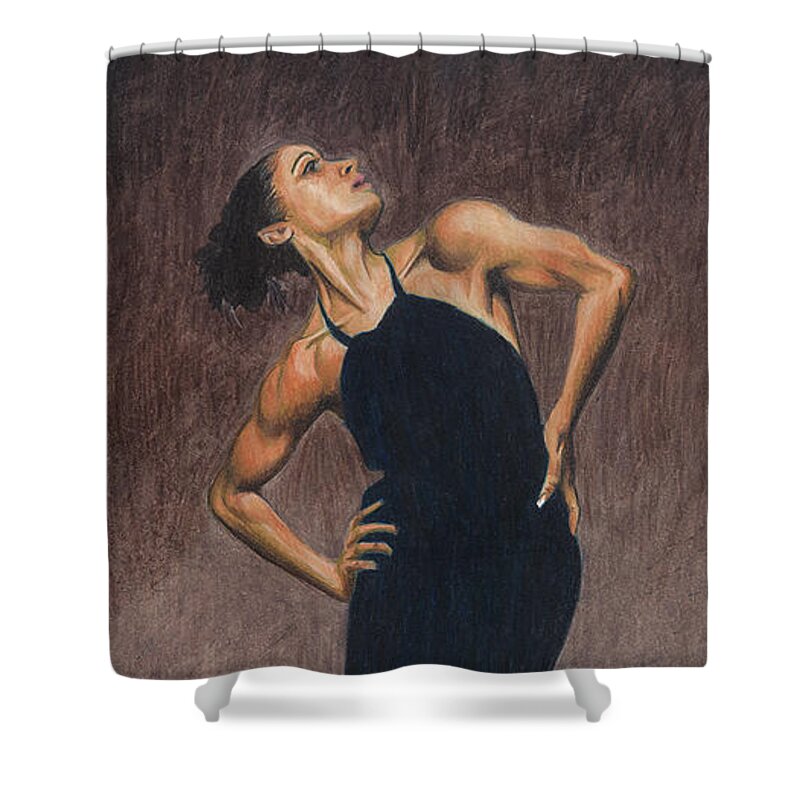Misty Shower Curtain featuring the drawing Misty Copeland 3 by Philippe Thomas