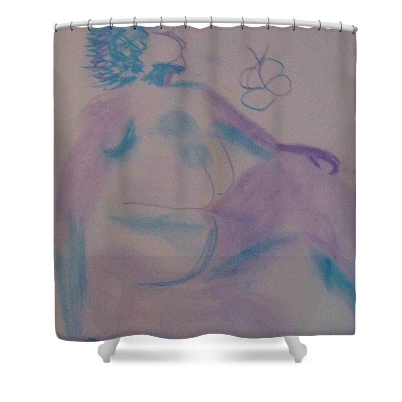  Shower Curtain featuring the drawing model named Helene by AJ Brown