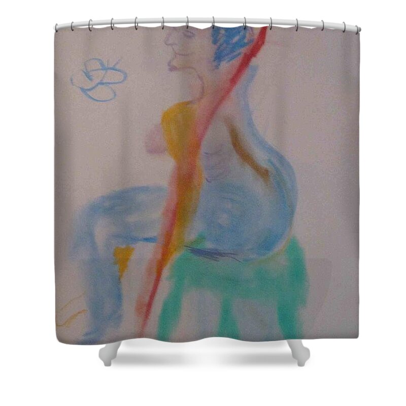  Shower Curtain featuring the photograph model named Helene two by AJ Brown