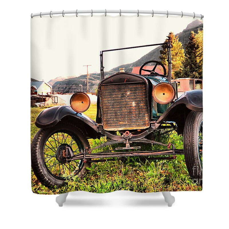 Car Shower Curtain featuring the photograph Model t Silverton Colorado by Jeff Swan