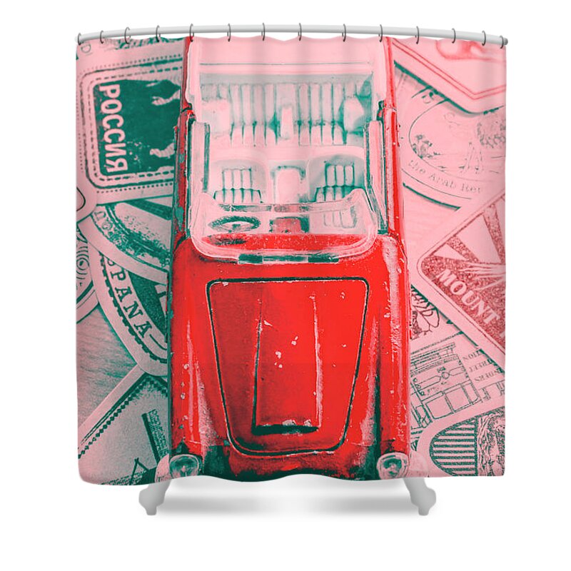 Transportation Shower Curtain featuring the photograph Modeling a classic by Jorgo Photography