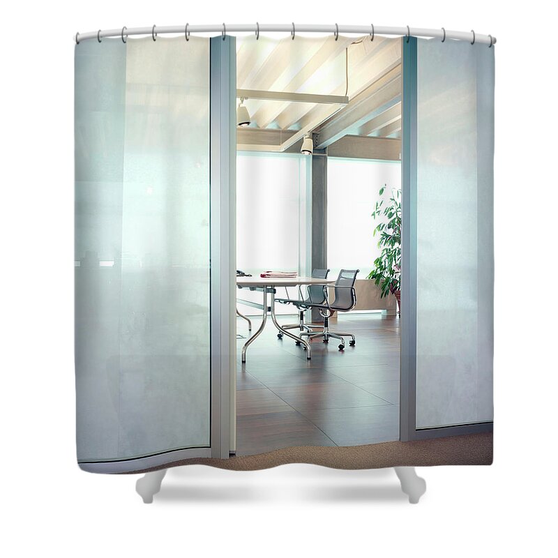 Office Shower Curtain featuring the photograph Modern Office Interior by Walter Zerla