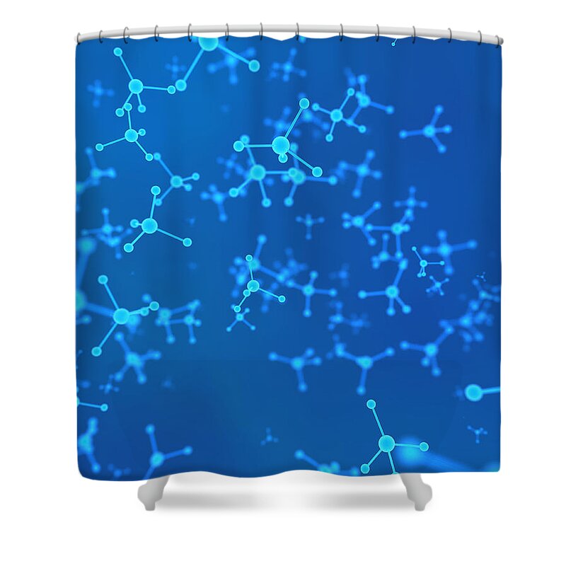 Large Group Of Objects Shower Curtain featuring the digital art Molecules Digital by Chad Baker